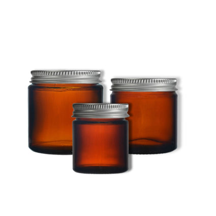 Amber Glass Ointment Jar with Aluminium Cap
