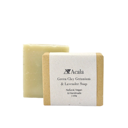 Green Clay Geranium and Lavender Soap - Acala