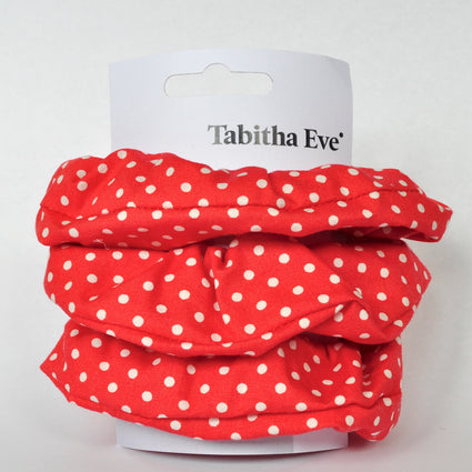 Set of 3 Scrunchies from Tabitha Eve- red polkadot