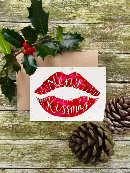 Plantable Christmas Card Merry Kissmas