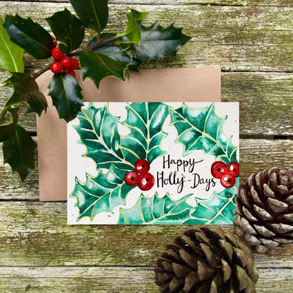 Plantable Christmas Card Happy Holly-Days